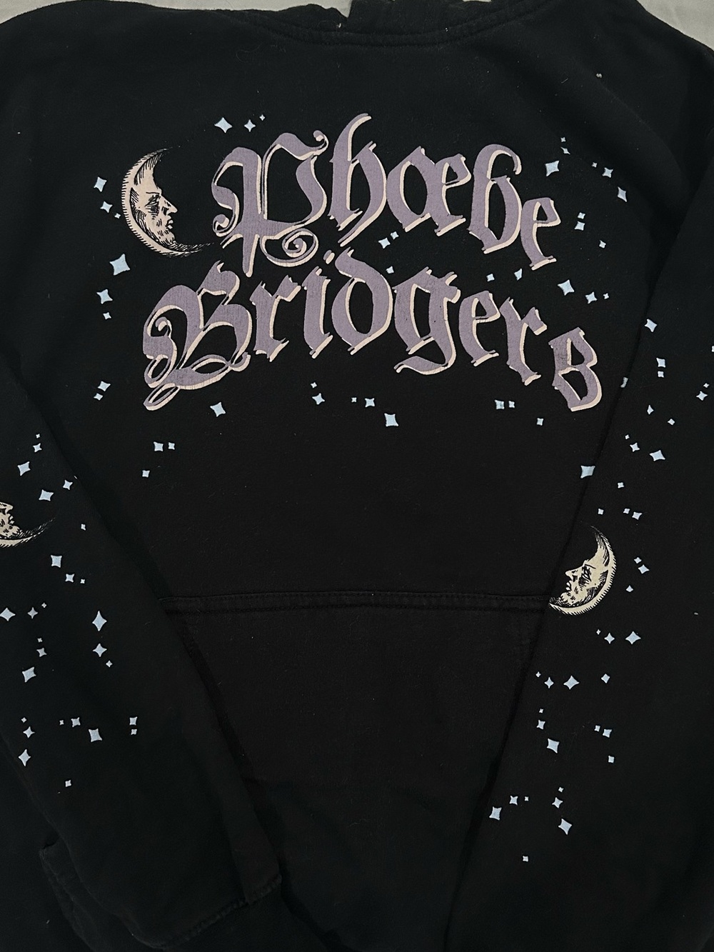 Phoebe Bridgers Black Graphic Hoodie - Moon & Stars Design